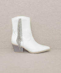 Kelly Rhinestone Fringe Bootie