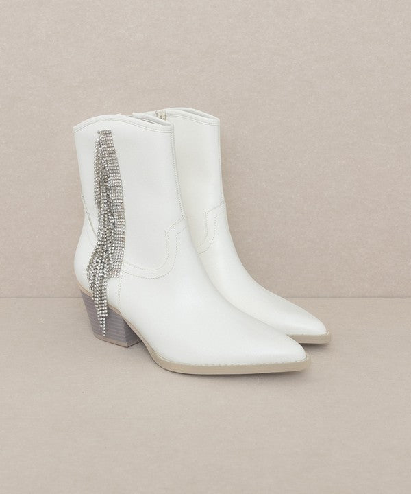 Kelly Rhinestone Fringe Bootie