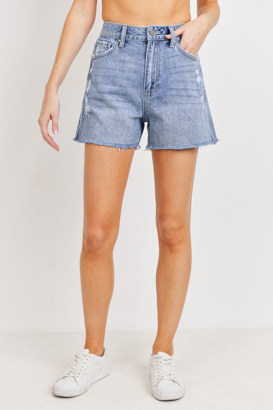 Distressed Denim Shorts