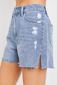 Distressed Denim Shorts