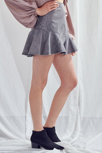 Denim Frilly Skirt