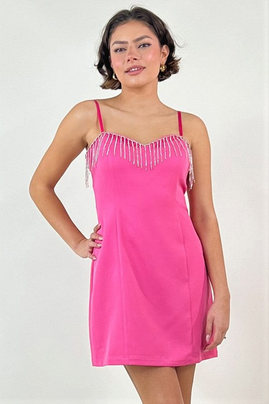 Priscilla Rhinestone Fringe Dress