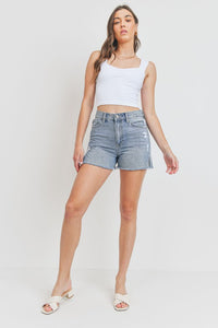 Distressed Denim Shorts