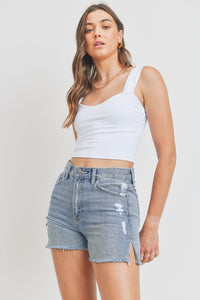 Distressed Denim Shorts