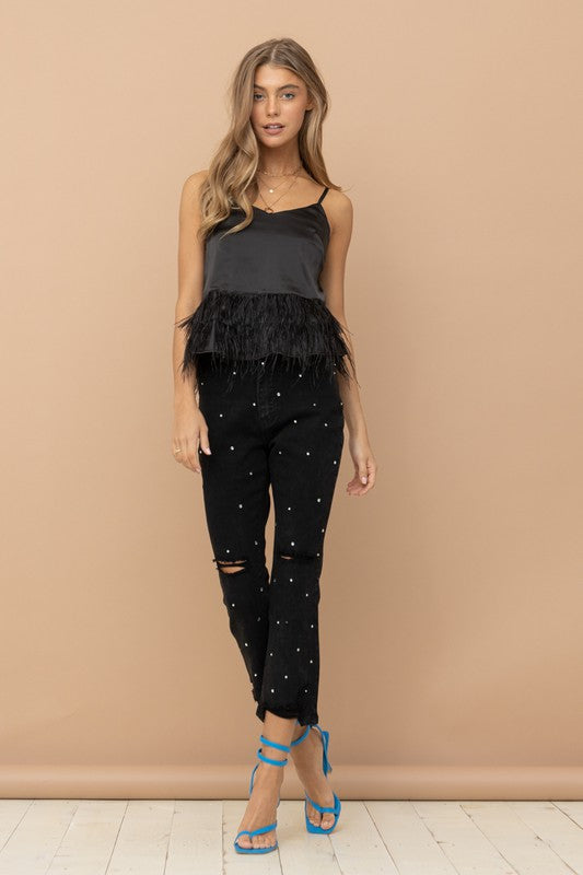 Bonnie Studded Rhinestone Jeans