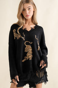 Prowling Sequin Tiger Sweater