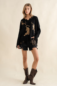 Prowling Sequin Tiger Sweater