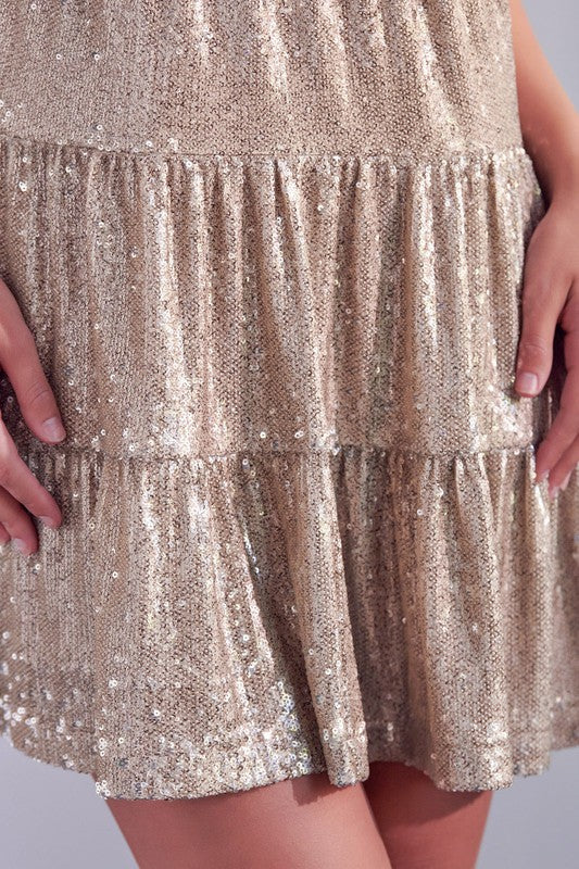 Sadie Sequin Tiered Dress