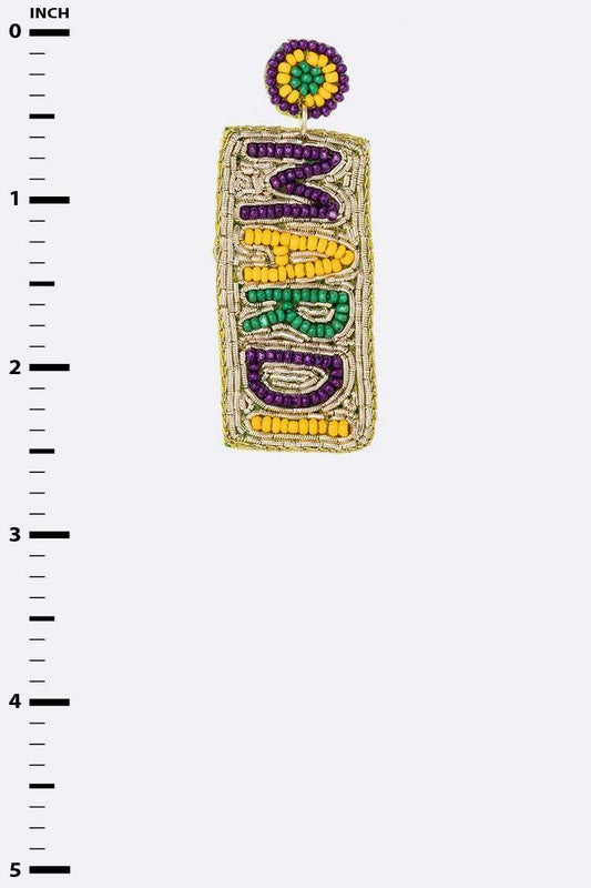 Mardi Gras Beaded Earrings