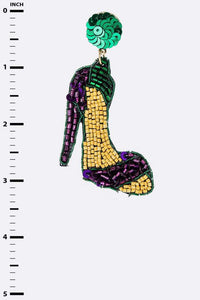 Mardi Heels Beaded Earrings