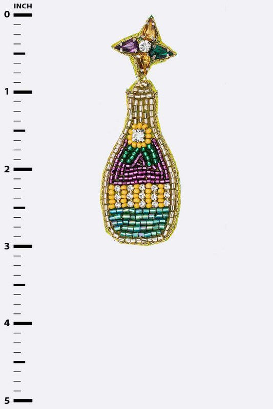 Mardi Party Beaded Earrings