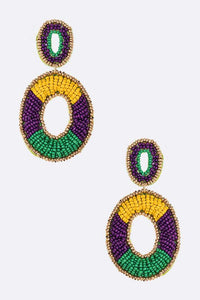 King Cake Beaded Earring