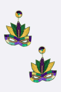 Mardi Gras Mask Earrings