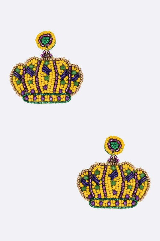 Crown Beaded Earrings