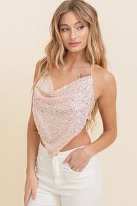 Shania Sequin Halter Top