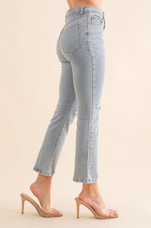 Bonnie Studded Rhinestone Jeans