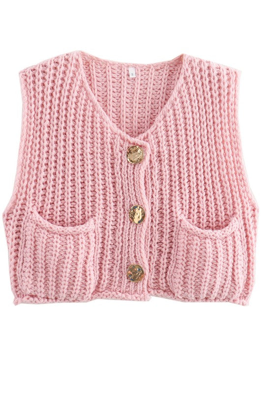 Cora Knit Sweater- Blue, Brown, Pink, Yellow