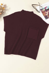 Maroon Ribbed Knit Sweater