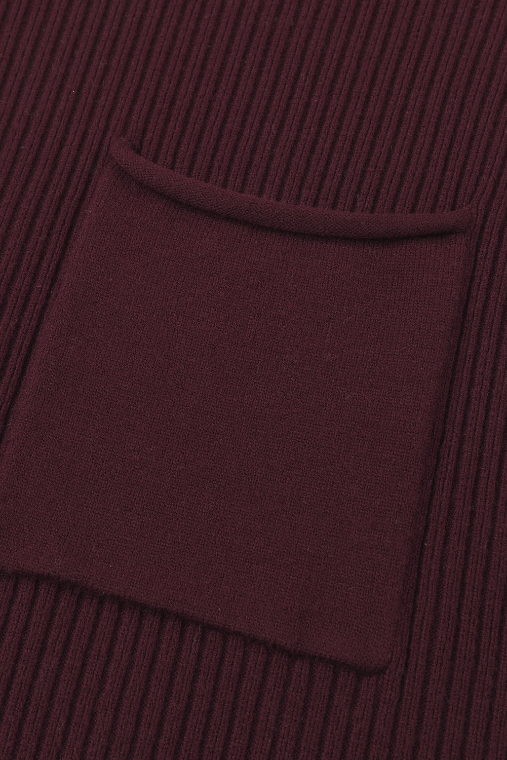 Maroon Ribbed Knit Sweater