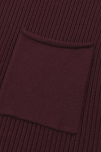 Maroon Ribbed Knit Sweater