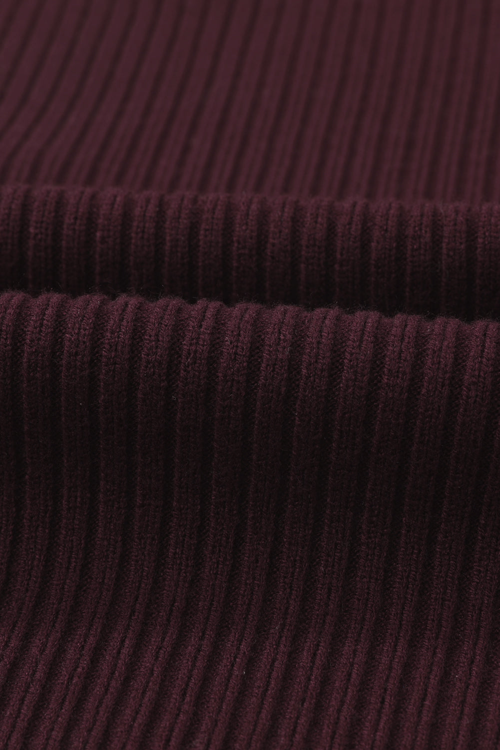 Maroon Ribbed Knit Sweater