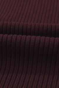 Maroon Ribbed Knit Sweater