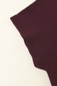 Maroon Ribbed Knit Sweater