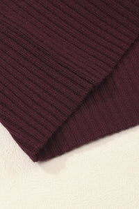 Maroon Ribbed Knit Sweater