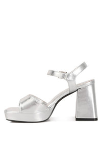 Metallic Faux Leather Heel