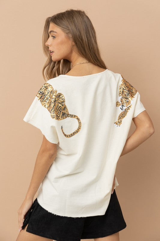 Tiger Prowl Sequin Top