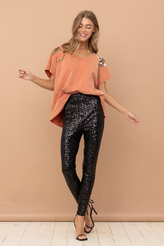 Tiger Prowl Sequin Top