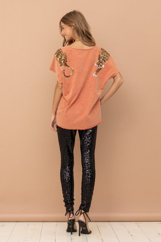 Tiger Prowl Sequin Top