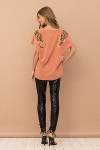 Tiger Prowl Sequin Top