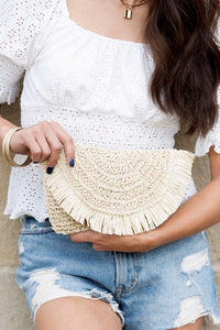 Sunset Straw Clutch